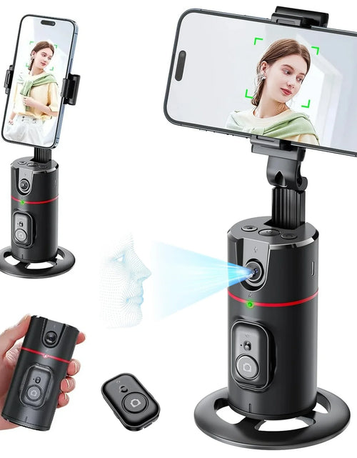 Load image into Gallery viewer, Auto Face Tracking Phone Holder Tripod, No App Required, 360° Rotation Smart Face Body Tracking Tripod Selfie Phone Camera Stand for TIK Tok, Vlog, Live Streaming, Youtube Video
