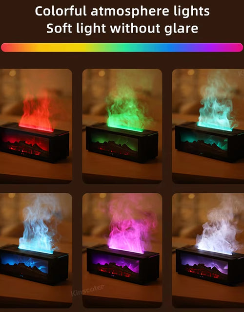 Load image into Gallery viewer, Creative Fireplace Air Humidifier Waterless Auto-Off Aroma Essential Oil Diffuser with LED Light &amp; Remote Control for Home Gift
