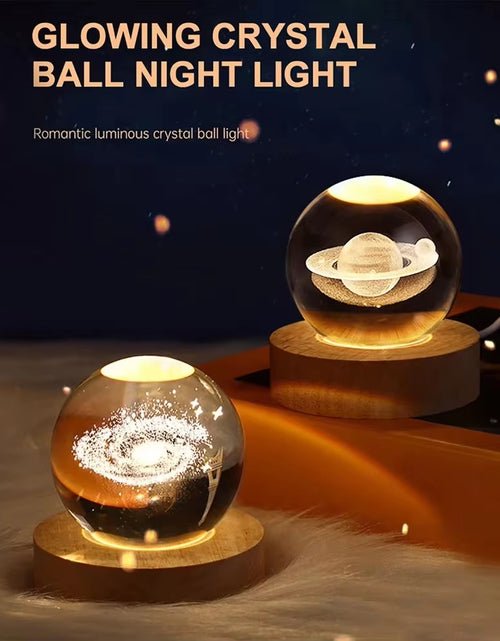 Load image into Gallery viewer, Unique 3D Crystal Ball Lamp with Galaxy and Planetary Projections USB Night Light for Cozy Atmosphere Plasma Ball
